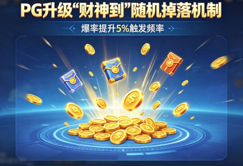 【掼蛋扑克】PG升级“财神到”随机掉落机制，爆率提升5%触发频率。